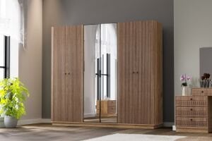 Defne Yatak Odası Takımı %100 MDF - Atlantik Çam / Ceviz TN0146