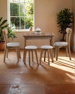 İzmir Ceviz Masa & İzmir Sandalye & Tabure Takımı HDR1270