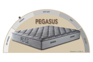 Pegasus 200 x 200 Çift Kişilik Yatak, Baza, Başlık Seti CB3305