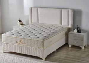 Diamond 140 x 190 Çift Kişilik Yatak, Baza, Başlık Seti CB3306