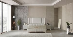 Diamond 140 x 200 Çift Kişilik Yatak, Baza, Başlık Seti CB3306