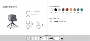 Globe-S Swivel Küllü Kahve - Siyah Sandalye PPT1165