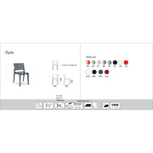 Gyza Solid Kırmızı Mutfak Sandalyesi PPT1166