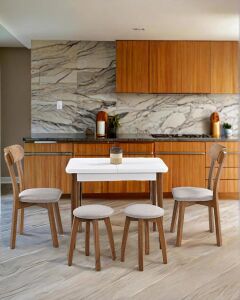 İzmir Beyaz Masa & İzmir Sandalye & Tabure Takımı HDR1271