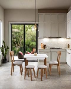 İzmir Beyaz Masa & İzmir Sandalye & Tabure Takımı HDR1271