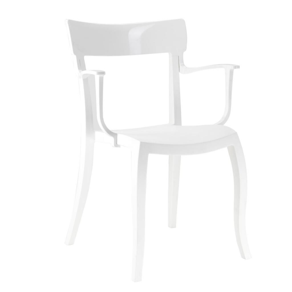 Hera-K Solid Beyaz - Beyaz Kollu Mutfak Sandalyesi PPT1171