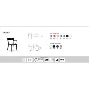 Hera-K Solid Beyaz - Beyaz Kollu Mutfak Sandalyesi PPT1171