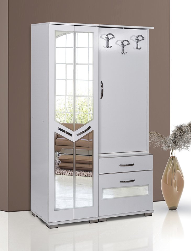 Swivel Door White Coat rack ECN9115