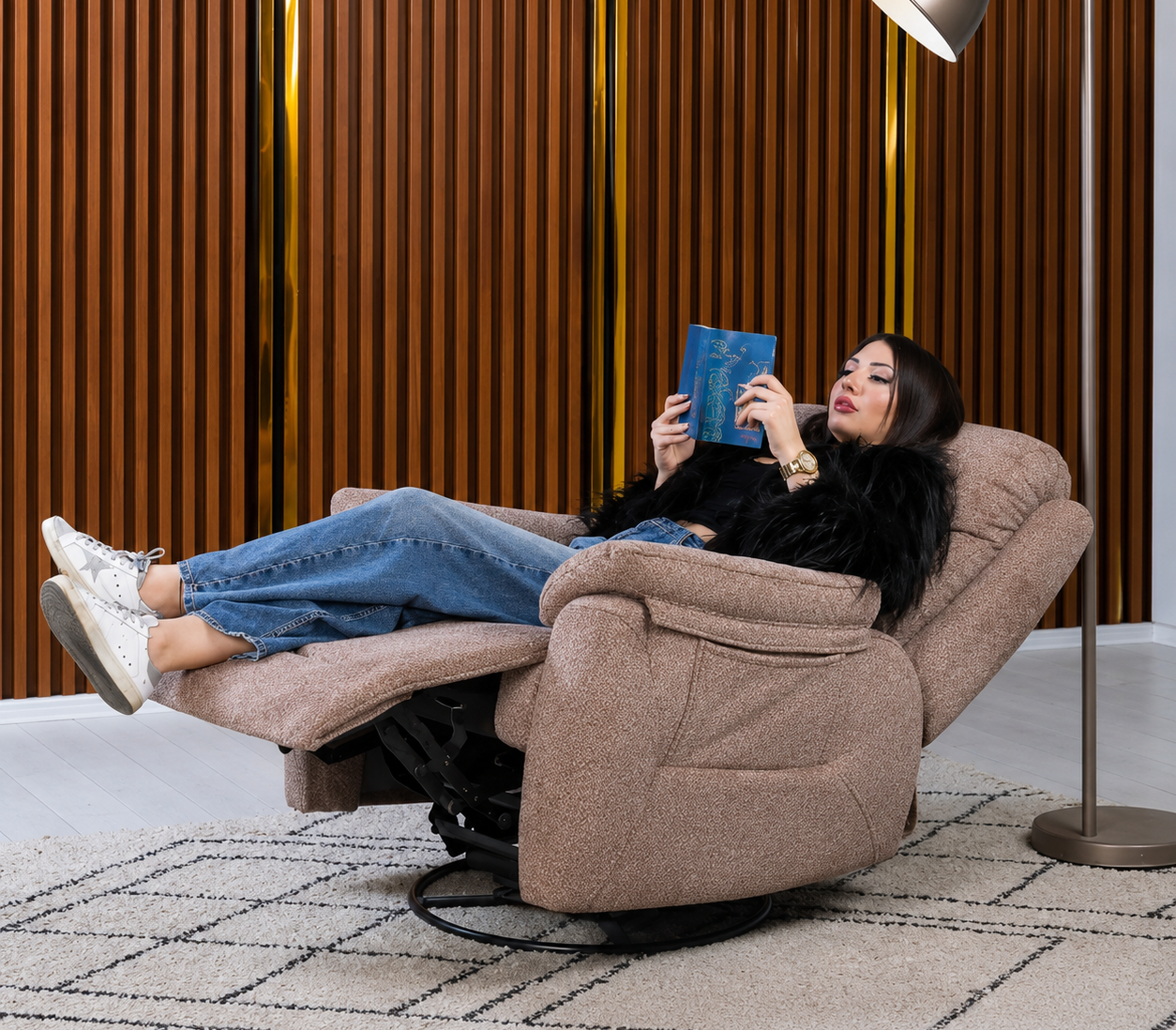 Efes Swivel Electric Recliner Functional TV Armchair