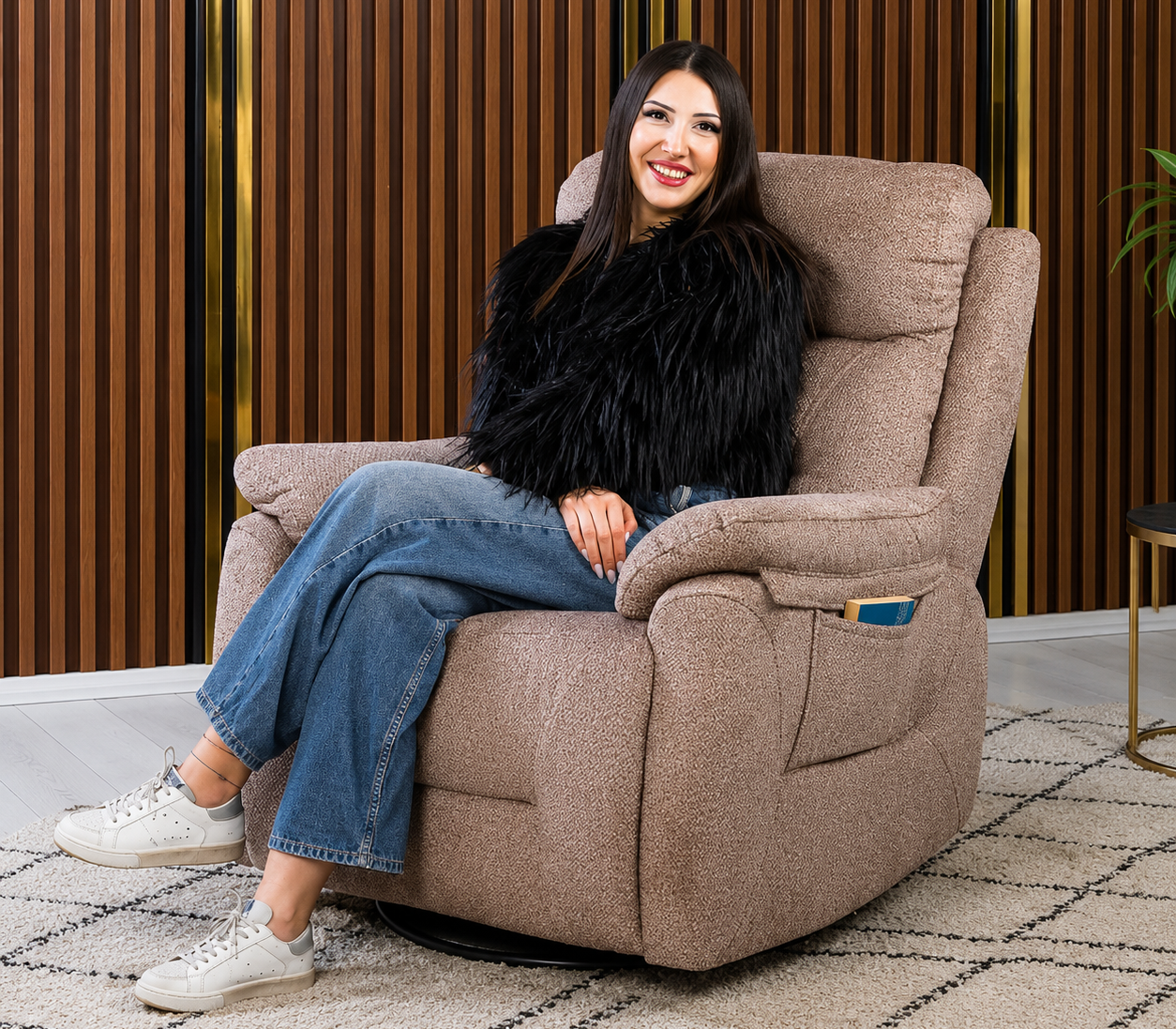 Efes Swivel Electric Recliner Functional TV Armchair