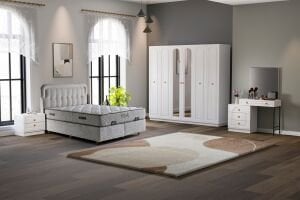 Bohem Yatak Odası Takımı %100 MDF - Beyaz TN0161