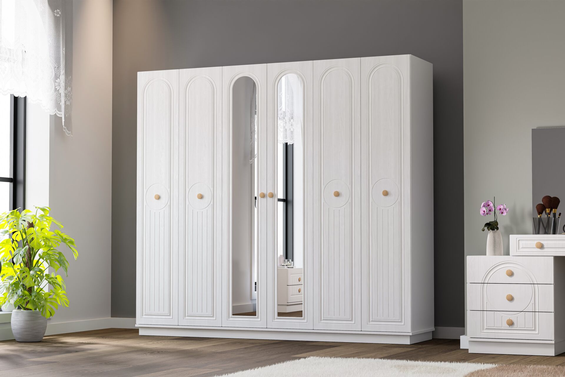 Bohem Bedroom Set 100% MDF - White TN0161
