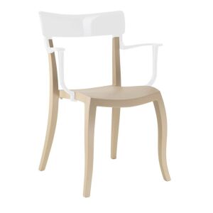 Hera-K Solid Beyaz - Kum Beji Kollu Mutfak Sandalyesi PPT1174