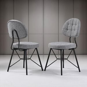 Vegas Siyah Mermer Masa & Gözde Siyah Benç Takımı Takımı HDR1273