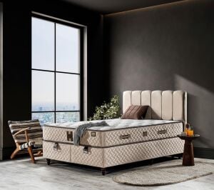 Gold 160X200 Çift Kişilik Yatak, Baza, Başlık Seti EY2018