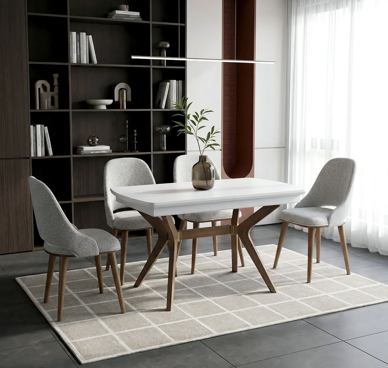 Nova Beyaz Masa & Ada Sandalye Takımı HDR1445