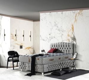 Soft 140X190 Çift Kişilik Yatak, Baza, Başlık Seti EY2019