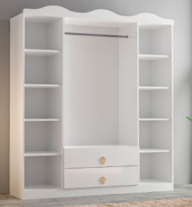 4 Kapılı Taclı Beyaz Dolap TN0281