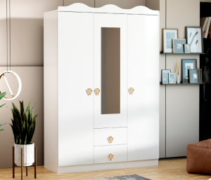 3 Kapılı Taclı Beyaz Dolap TN0283