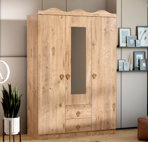 3 Kapılı Taclı Atlantik Çam Dolap TN0284
