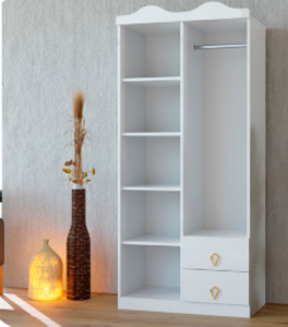 2 Kapılı Taclı Beyaz Dolap TN0285