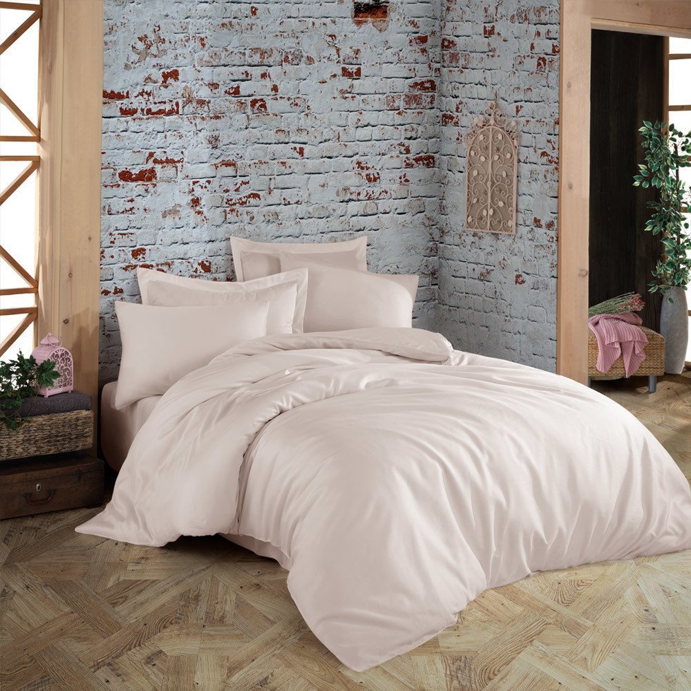 Satin Double Duvet Cover Set Beige