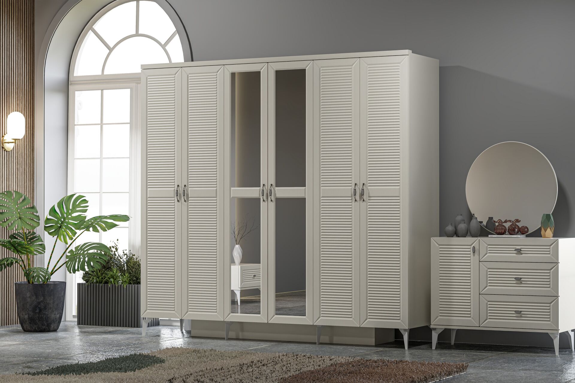 Naz Bedroom Set 100% MDF - Moonstone TN0181