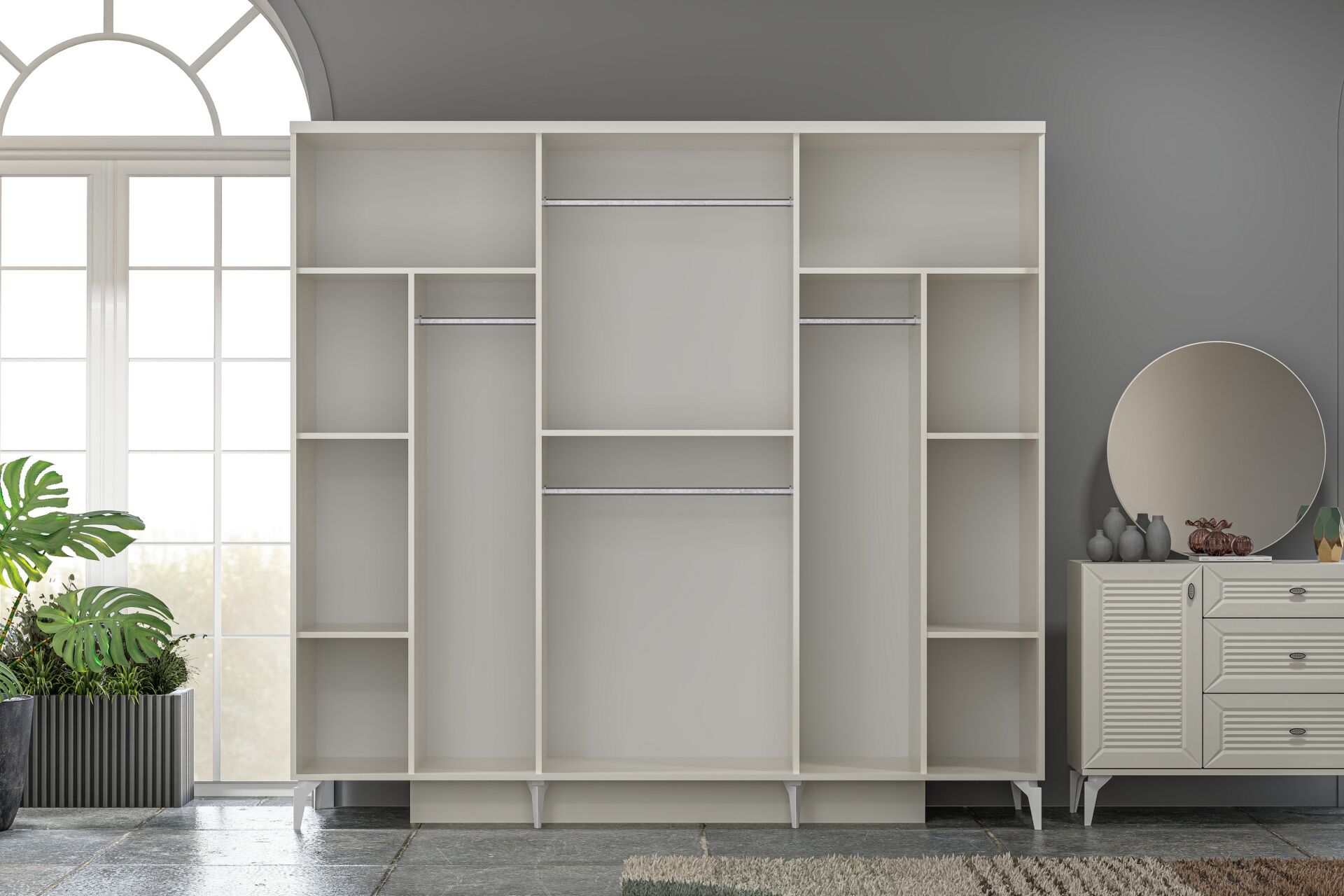 Naz Bedroom Set 100% MDF - Moonstone TN0181