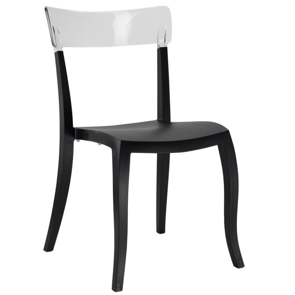Hera-S Şeffaf Transparan - Siyah Mutfak Sandalyesi PPT1193