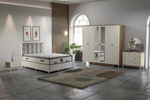 Naz Yatak Odası Takımı %100 MDF - Atlantik Çam / Aytaşı