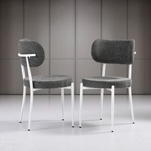 Luna Beyaz Yuvarlak Masa & Atlas Beyaz Sandalye Takımı HDR1277