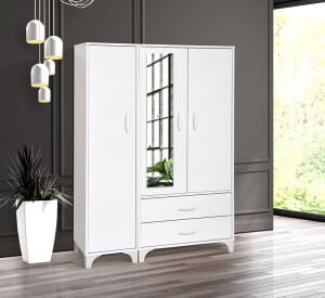 Vera Beyaz 3 Kapılı Dolap TN0294