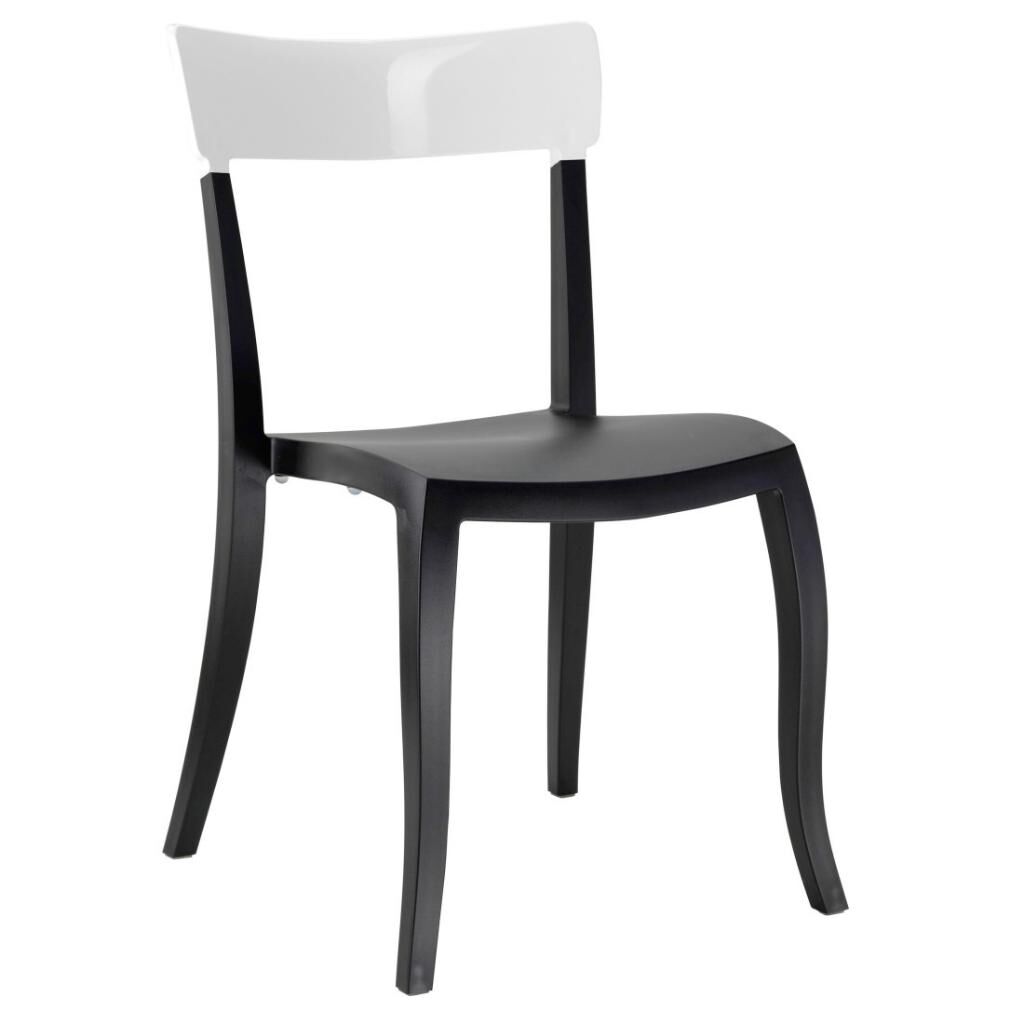 Hera-S Solid Beyaz - Siyah Mutfak Sandalyesi PPT1201