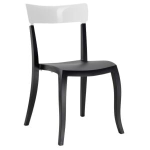 Hera-S Solid Beyaz - Siyah Mutfak Sandalyesi PPT1201