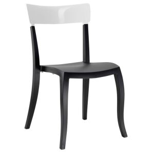 Hera-S Solid Beyaz - Siyah Mutfak Sandalyesi PPT1201