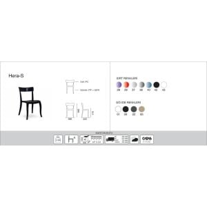 Hera-S Solid Beyaz - Siyah Mutfak Sandalyesi PPT1201