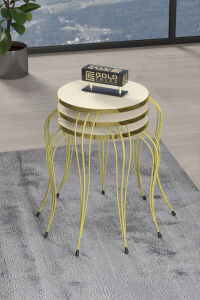 MD Lükens Zigon Sehpa Krem Bej