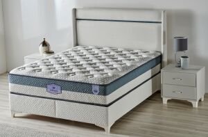 Aspendos Krem 150 x 200 Çift Kişilik Yatak, Baza, Başlık Seti CB3311