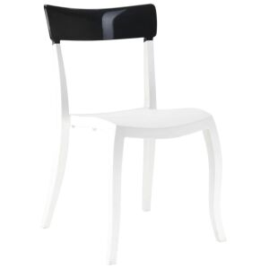 Hera-S Solid Siyah - Beyaz Mutfak Sandalyesi PPT1205
