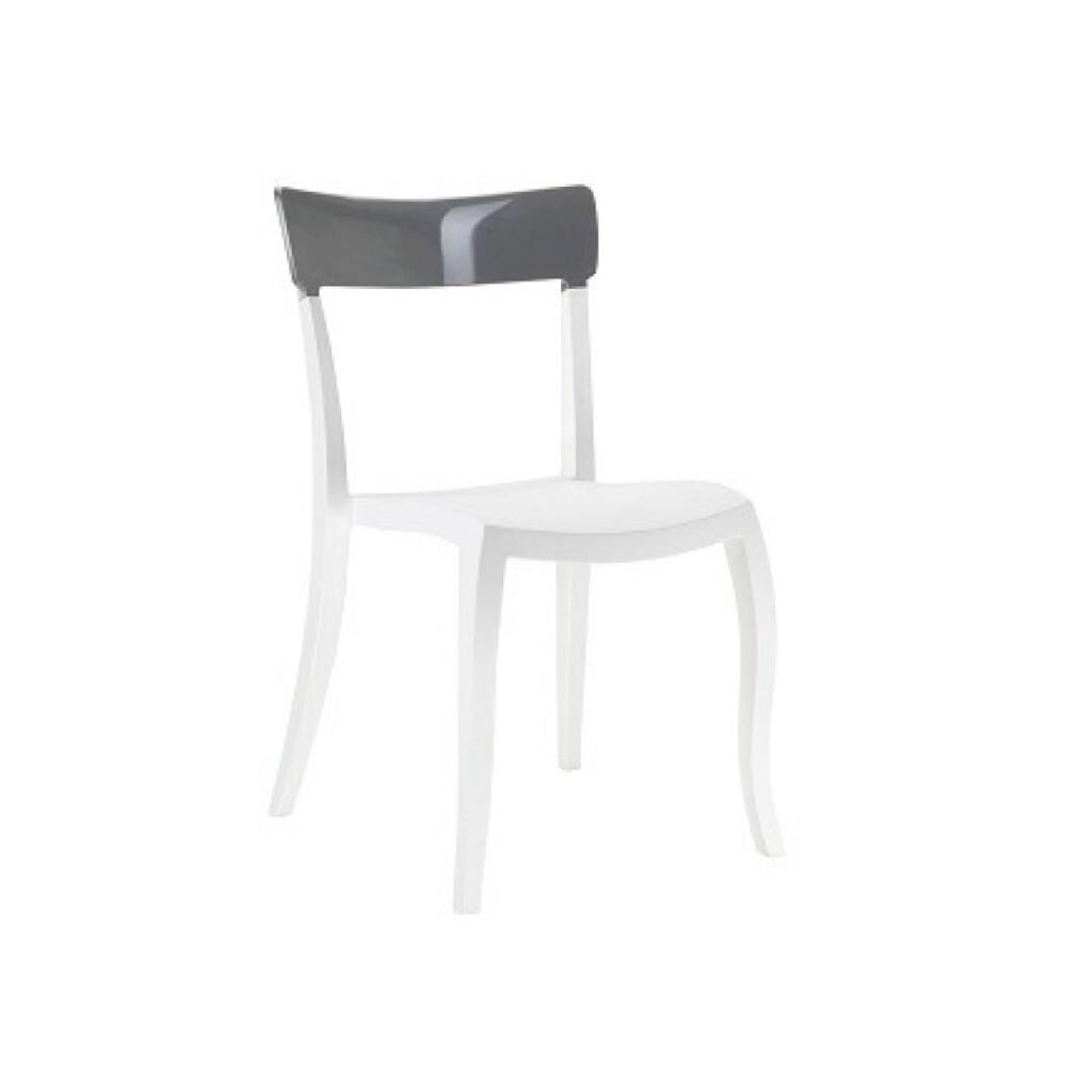 Hera-S Füme Transparan - Beyaz Mutfak Sandalyesi PPT1209