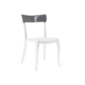 Hera-S Füme Transparan - Beyaz Mutfak Sandalyesi PPT1209