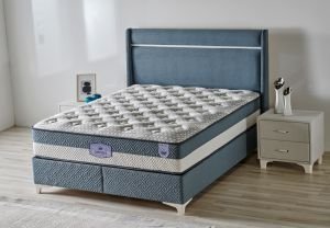 Aspendos Mavi 140 x 190 Çift Kişilik Yatak, Baza, Başlık Seti CB3311