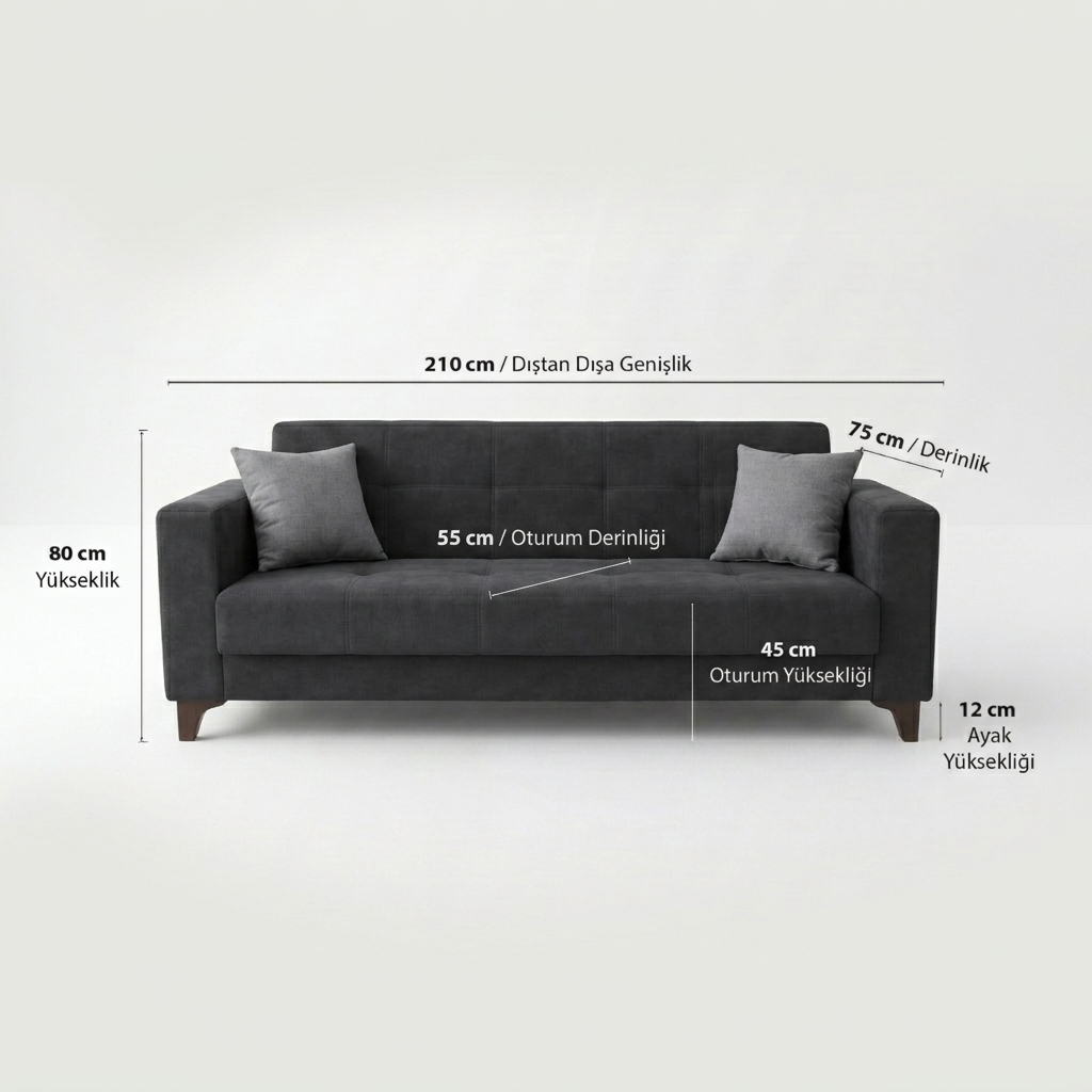 Yes Sofa Bed Anthracite MD002