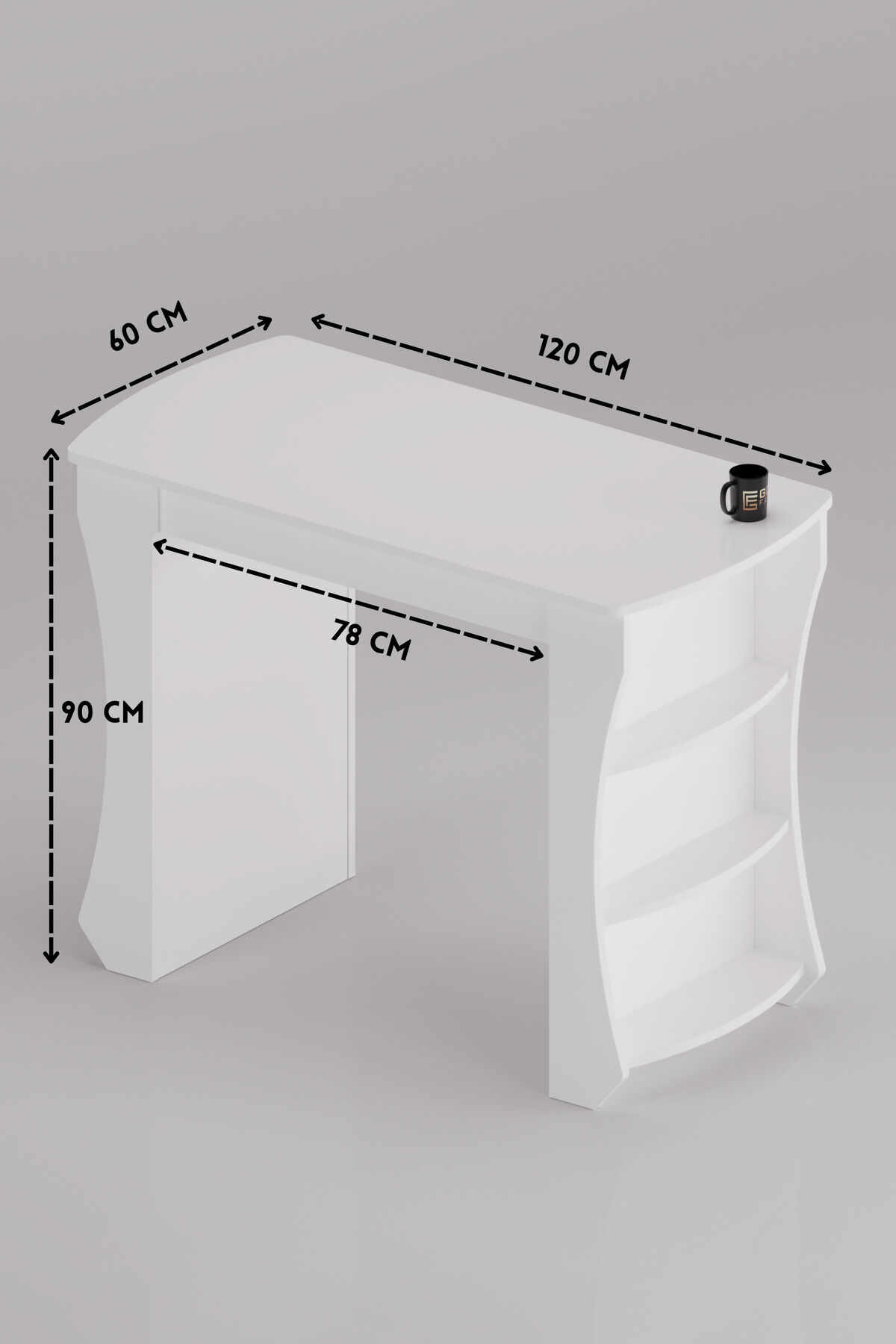 Kitchen Island Shelved Kitchen Bar Table Multi-purpose Preparation and Serving Table 9837 White