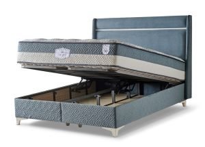 Aspendos Mavi 200 x 200 Çift Kişilik Yatak, Baza, Başlık Seti CB3311