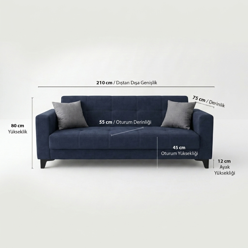 Yes Sofa Bed Navy Blue MD004