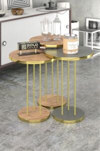 MD Gold Terra Zigon Ceviz Kahverengi 3'lü