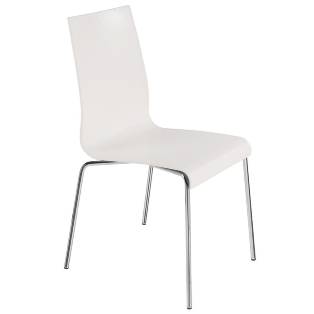 Icon-S Beyaz - Krom Kaplama Mutfak Sandalyesi PPT1220