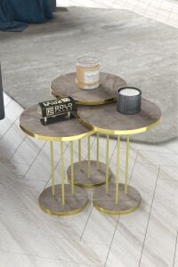 MD Gold Terra Zigon Çam Kahverengi 3'lü