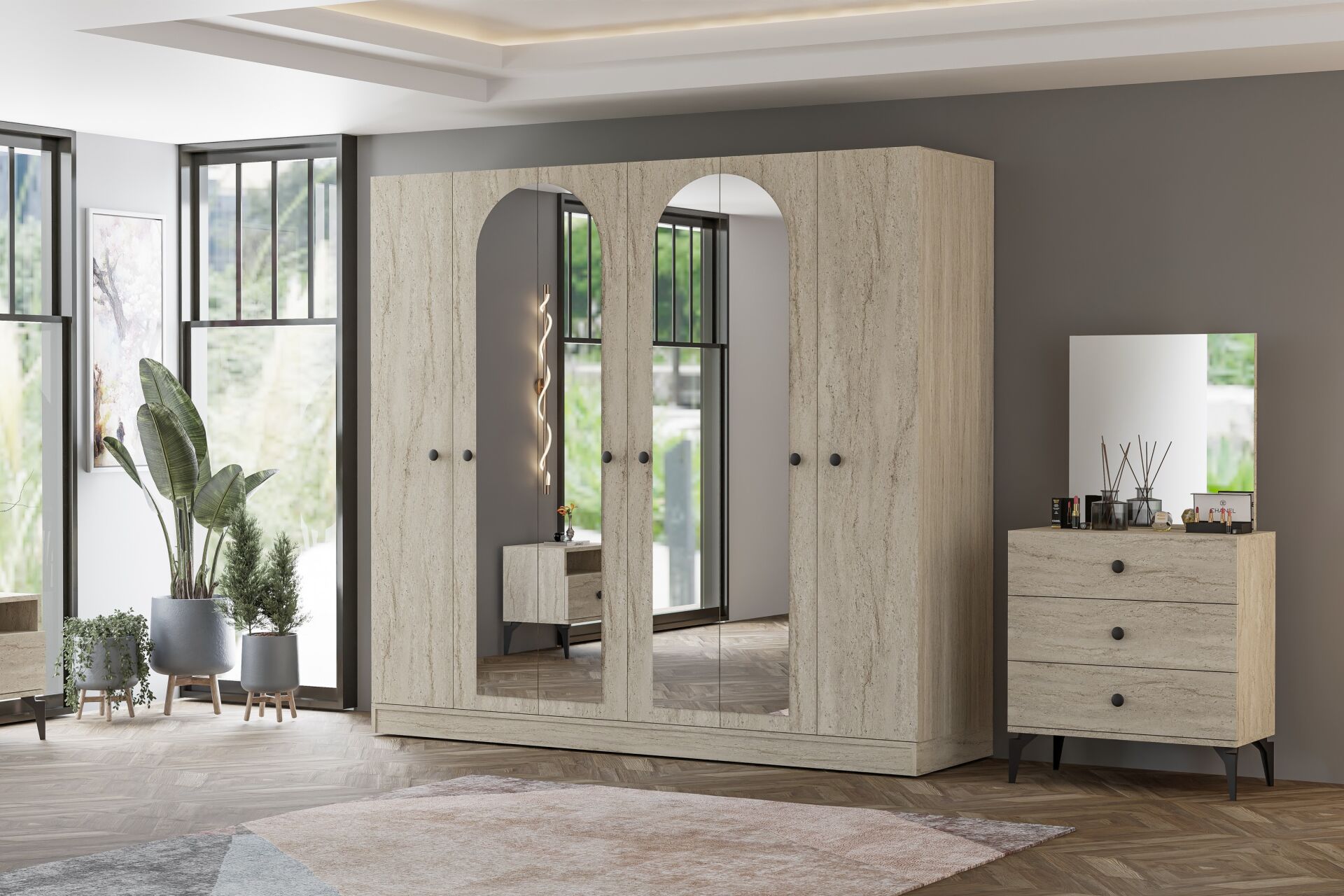Melisa Bedroom Set - Travertine TN0206